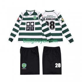 Billige Fotballdrakter Sporting Lisbon Cristiano Ronaldo 28 2001 2003 Barn Retro Hjemmedraktsett Langermet